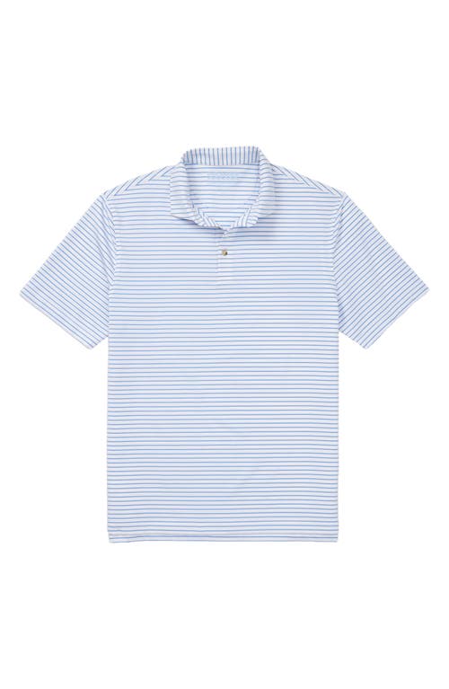 Fair Harbor Compass Print Polo In Light Blue Stripe
