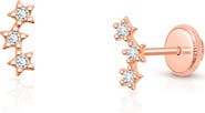 Tiny Blessings 14K Gold Lucky Stars Stud Screw Back Earrings