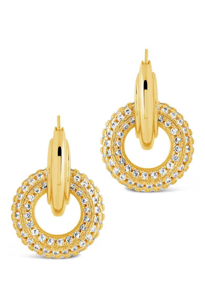 Hunter CZ Interlocking Circle Drop Earrings, Alternate, color, GOLD