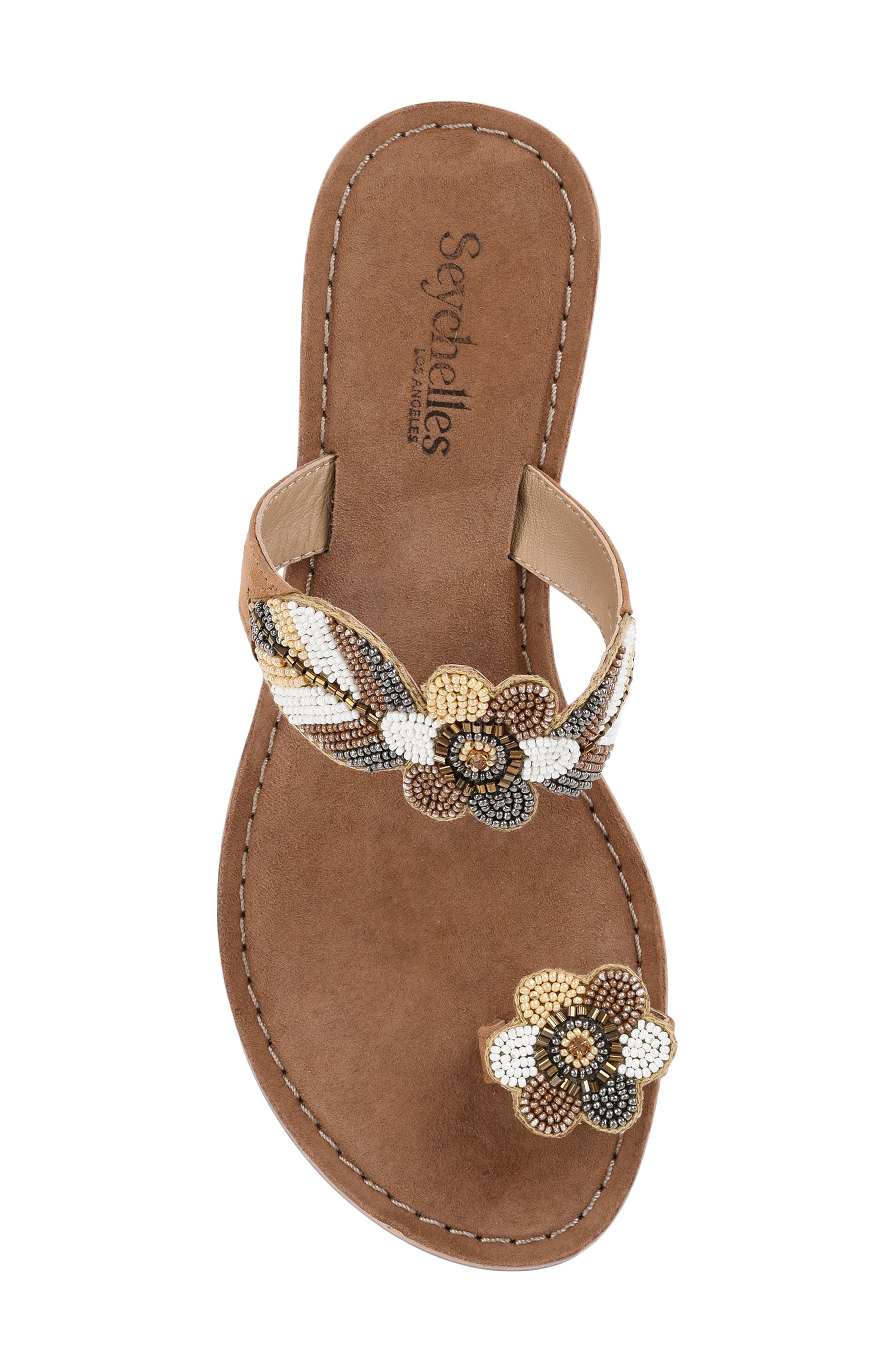 Seychelles Cherry Beaded Toe Ring Sandal, Alternate, color, Beige Multi