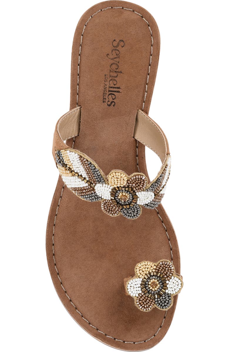 Seychelles Cherry Beaded Toe Ring Sandal, Alternate, color, Beige Multi