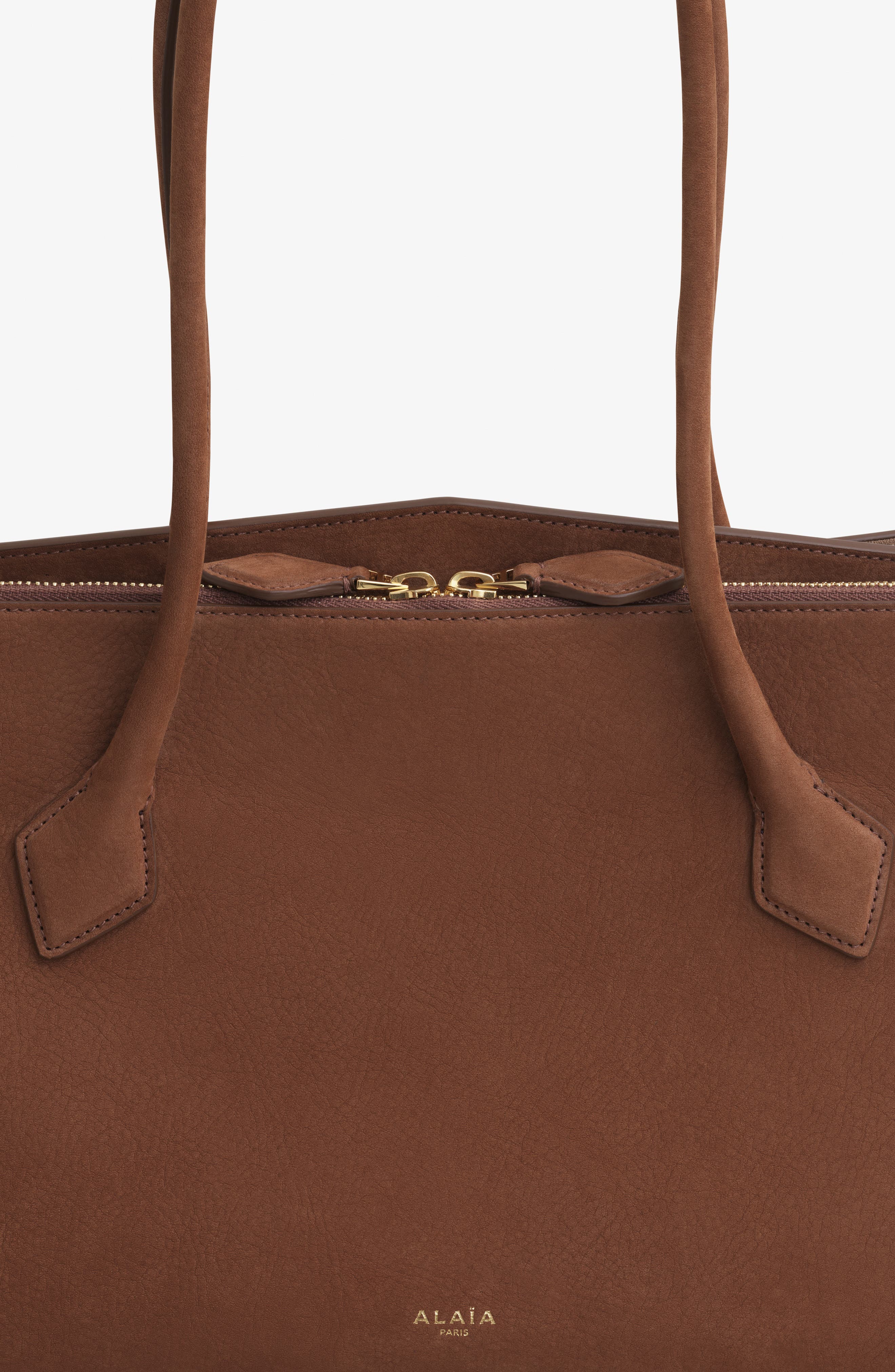 Alaïa Le Teckel Suede Tote, Alternate, color, Terre D Ombre
