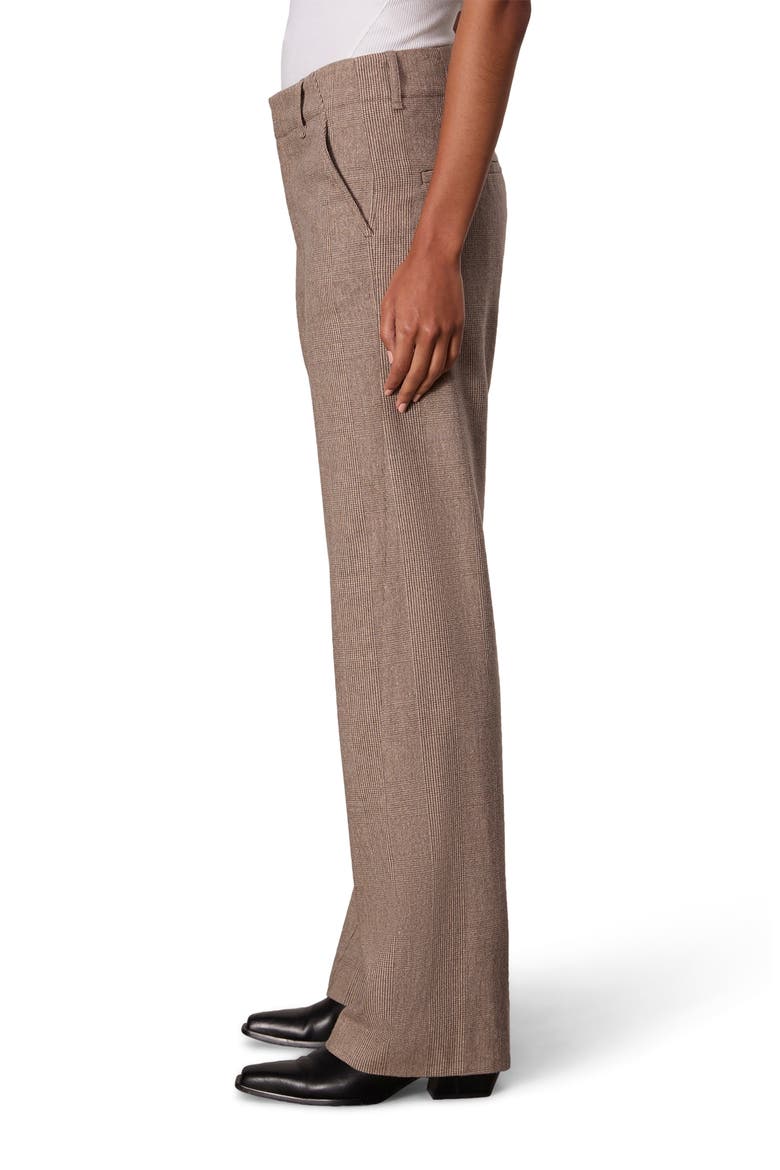 Shea Plaid Stretch Wool Straight Leg Pants, Alternate, color, CAMELPLD