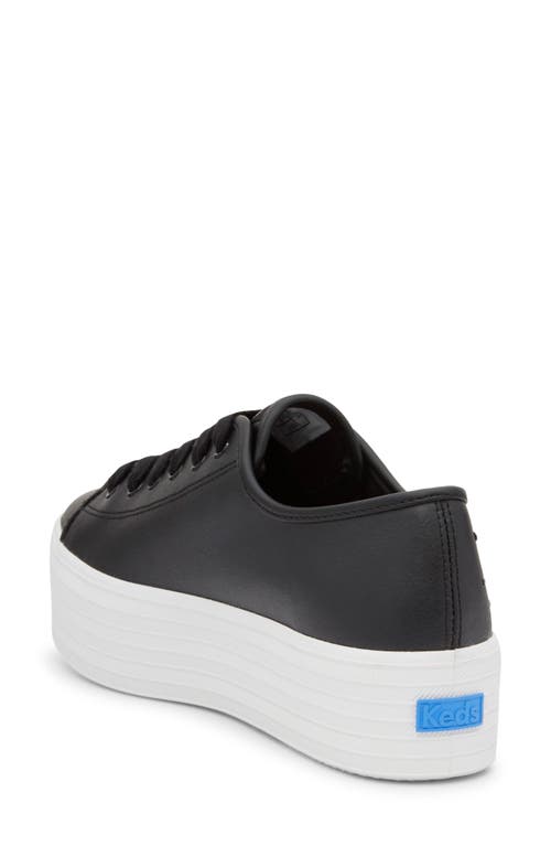 Keds ® Triple Up Metallic Sneaker In Black Leather
