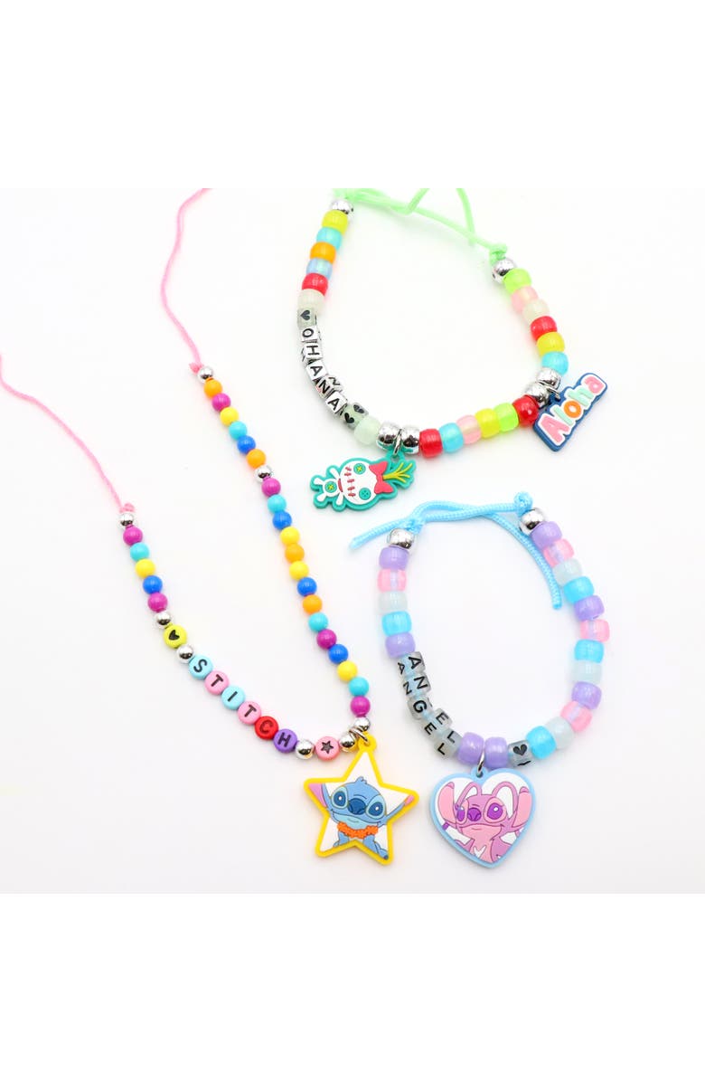 Disney Glow In The Dark Jewelry, Stitch, DIY Craft Activity Set, Alternate, color, Multicolored