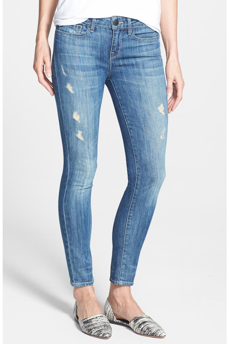 'Dylan' Destroyed Ankle Skinny Jeans, Main, color, SUMMER WRECKED WASH