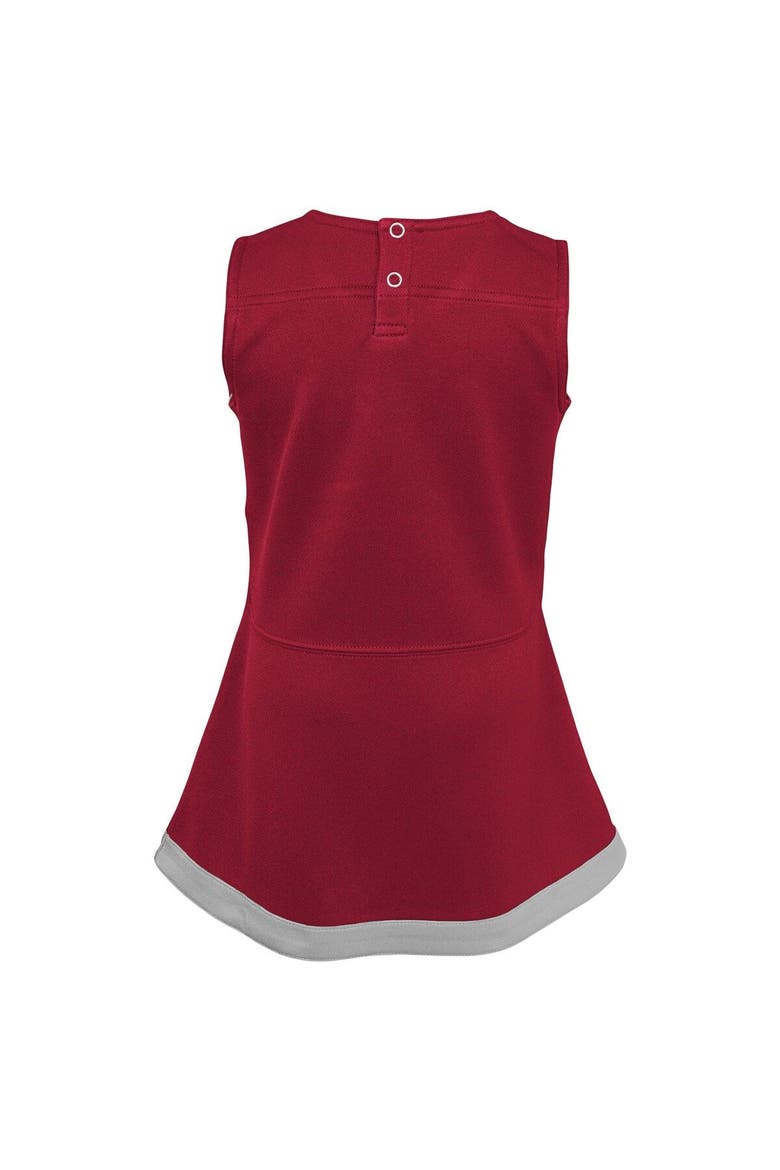Girls Youth Crimson/Gray Oklahoma Sooners Cheer Captain Jumper Dress, Alternate, color, Crimson