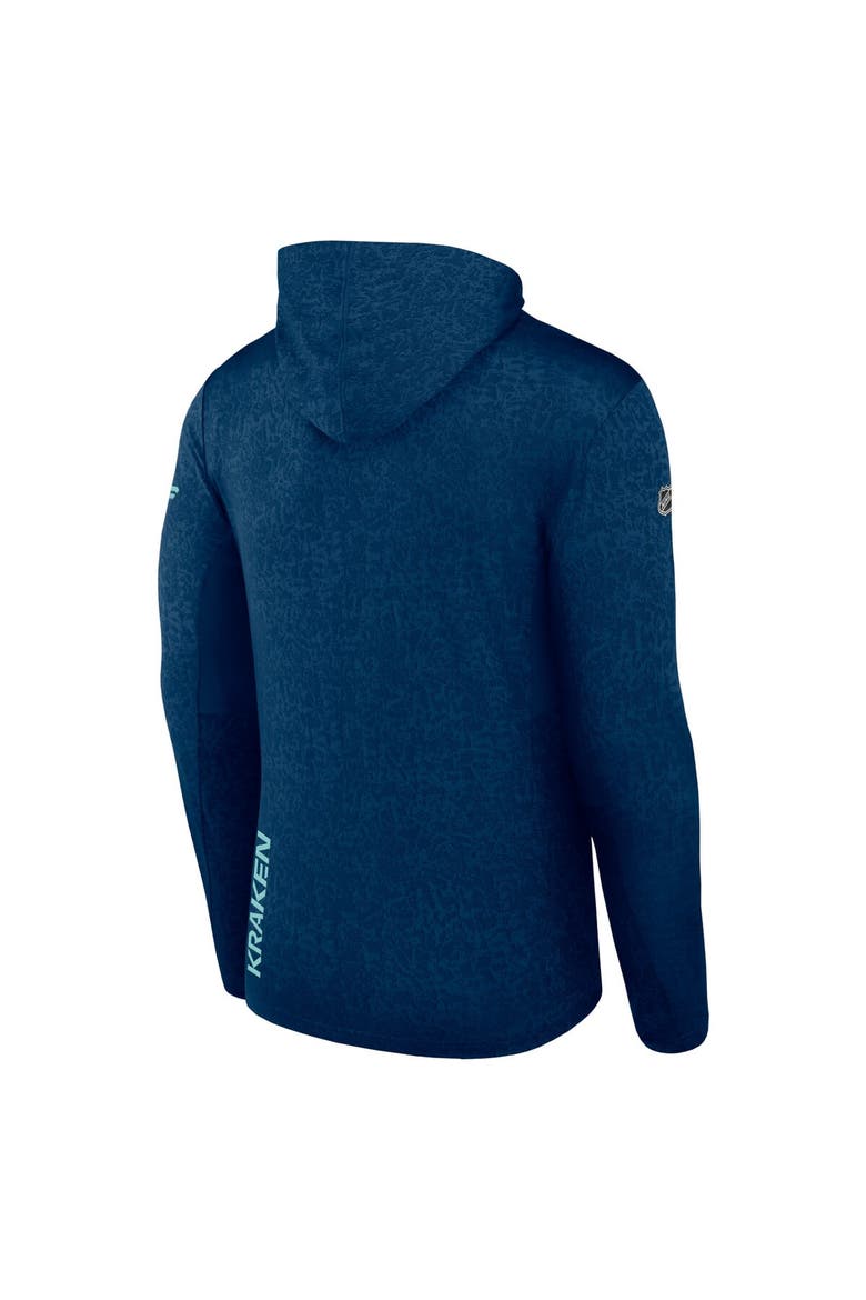 Men's Fanatics Branded  Deep Sea Blue Seattle Kraken Authentic Pro Lightweight Pullover Hoodie, Alternate, color, Navy
