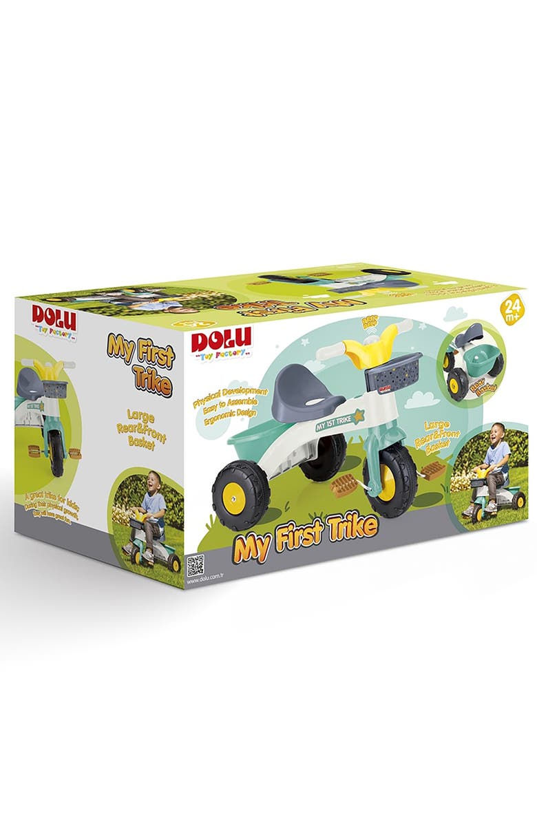 Dolu My First Trike White, Green, Yellow Ages 2+, Alternate, color, Multicolored