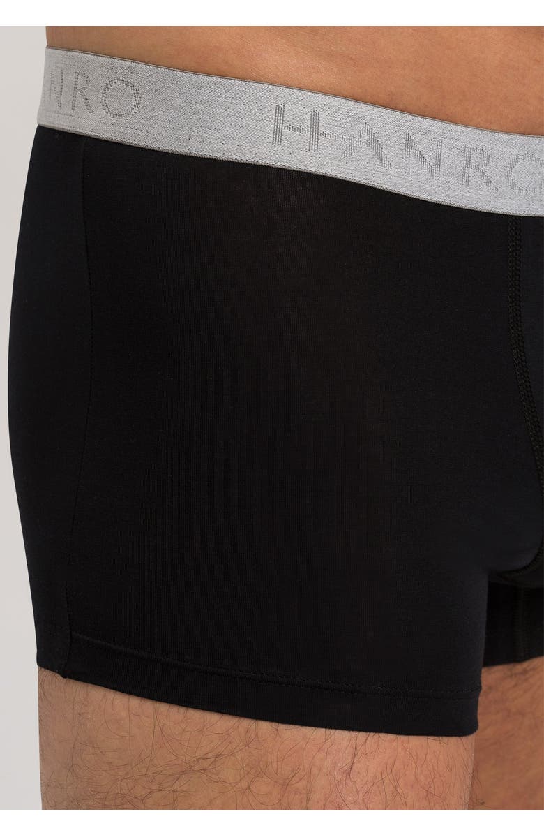 Hanro Cotton Essentials 2-Pack Cotton Boxer Briefs, Alternate, color, Black