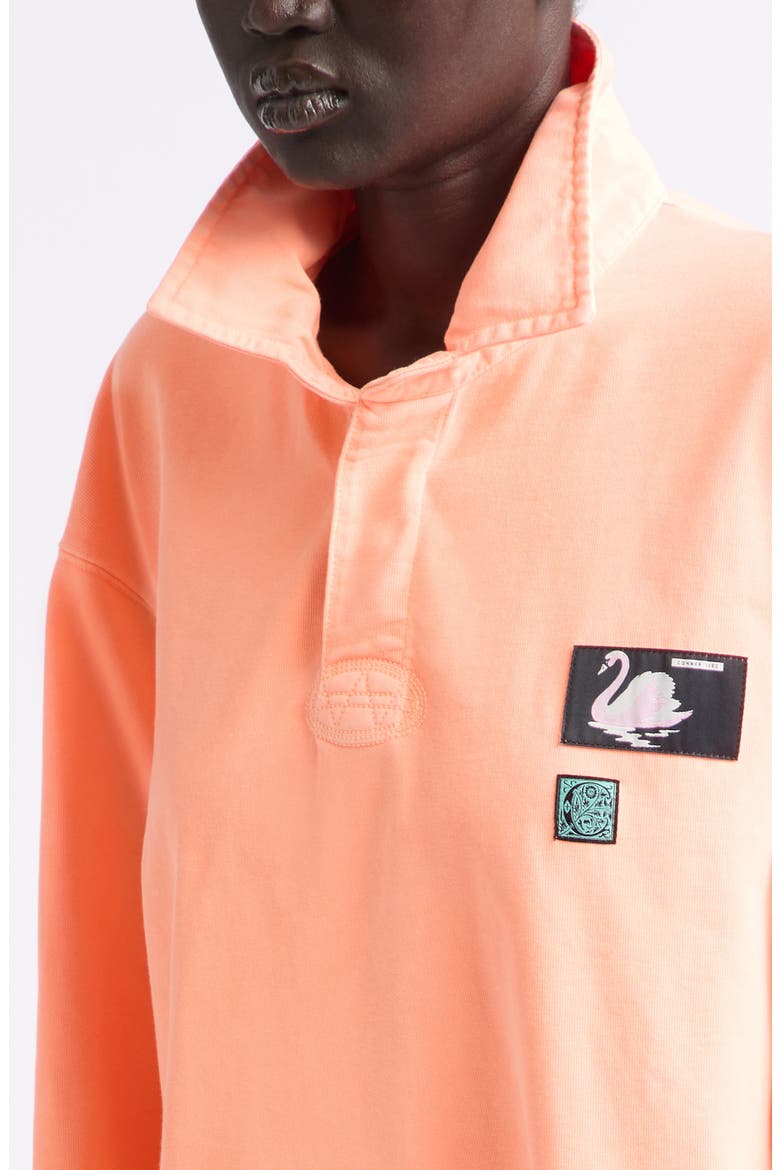 Neon Organic Cotton Rugby Shirt, Alternate, color, NEON ORANGE