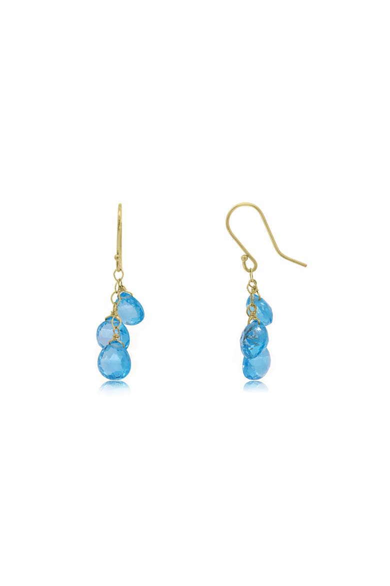 Blue Topaz Bead Dangle Earrings, Main, color, Blue Topaz
