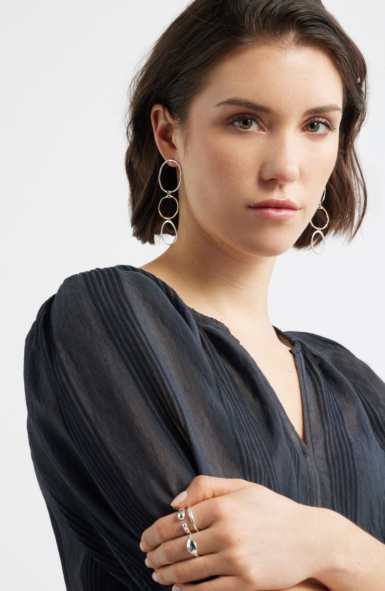 Nordstrom Demi Fine Triple Link Earrings, Alternate, color, 14K Gold- Sterling Plated