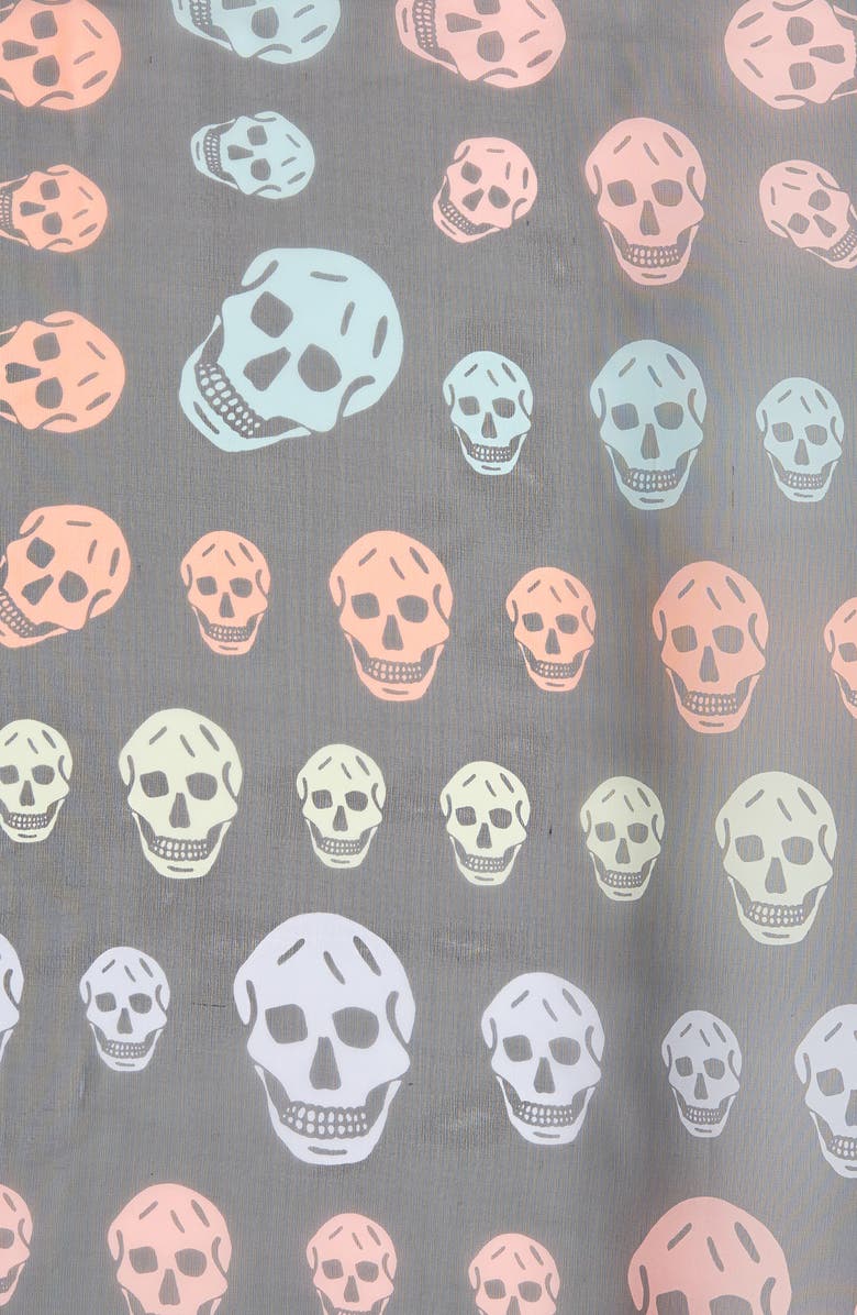 McQueen Silk Skull Printed Scarf, Alternate, color,