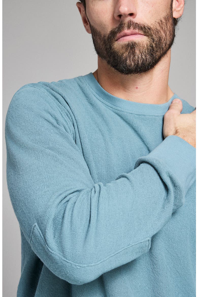 Rib Crinkle Cotton Sweatshirt, Alternate, color, BLUE
