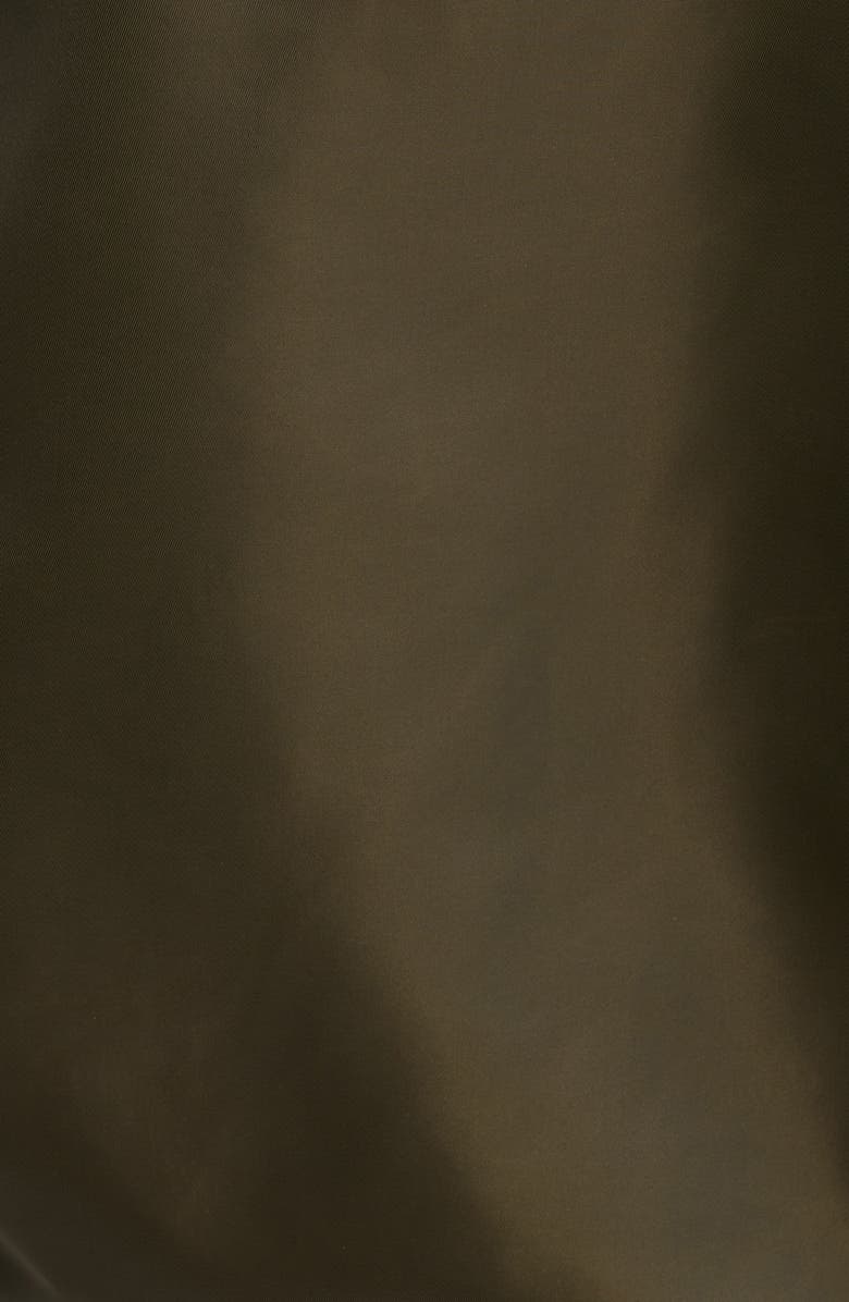 Re/Done Shrunken Genuine Shearling Collar Water Resistant Bomber, Alternate, color, Dark Military