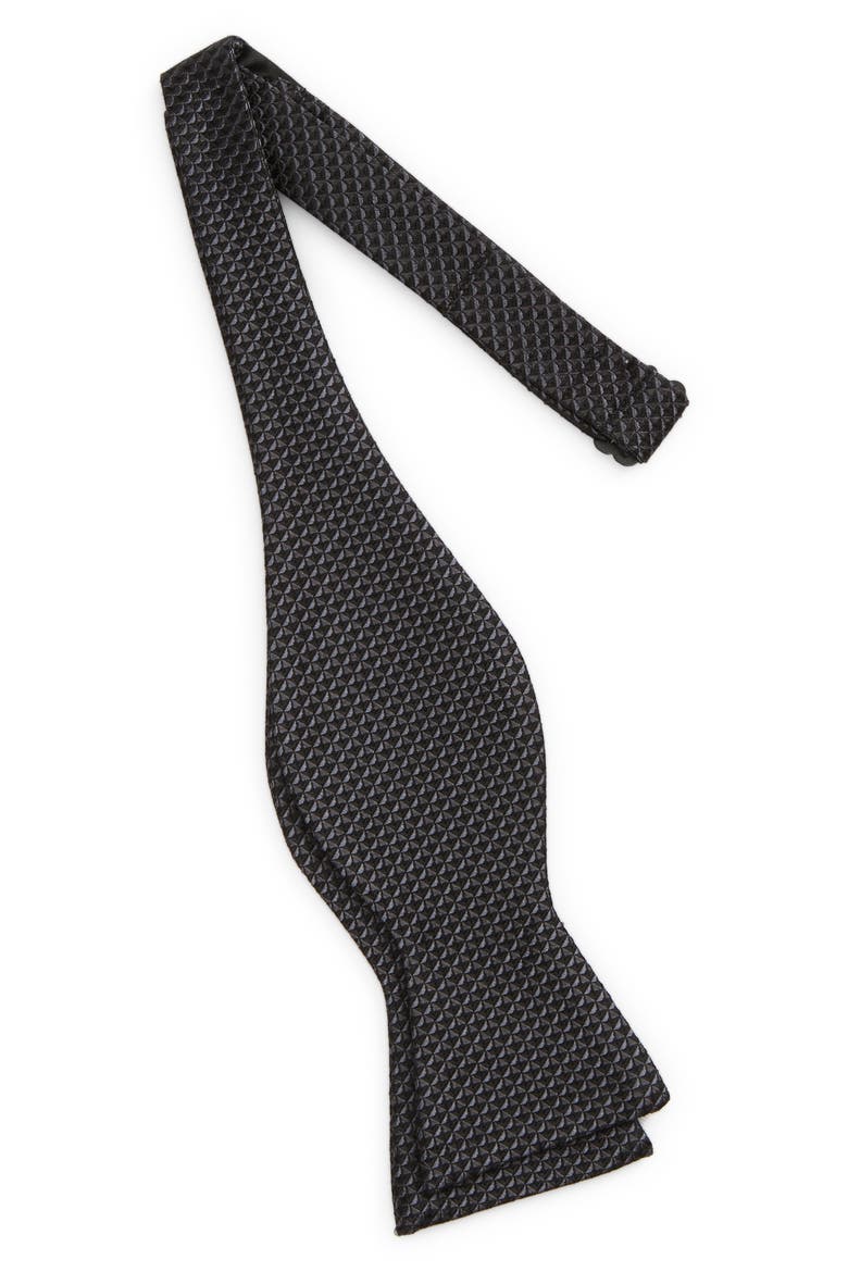 Solid Silk Bow Tie, Alternate, color, BLACK