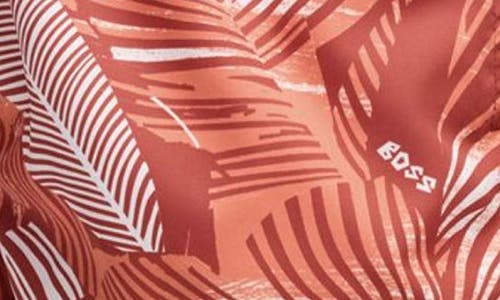 Hugo Boss Boss Piranha Floral Swim Trunks In Bright Orange