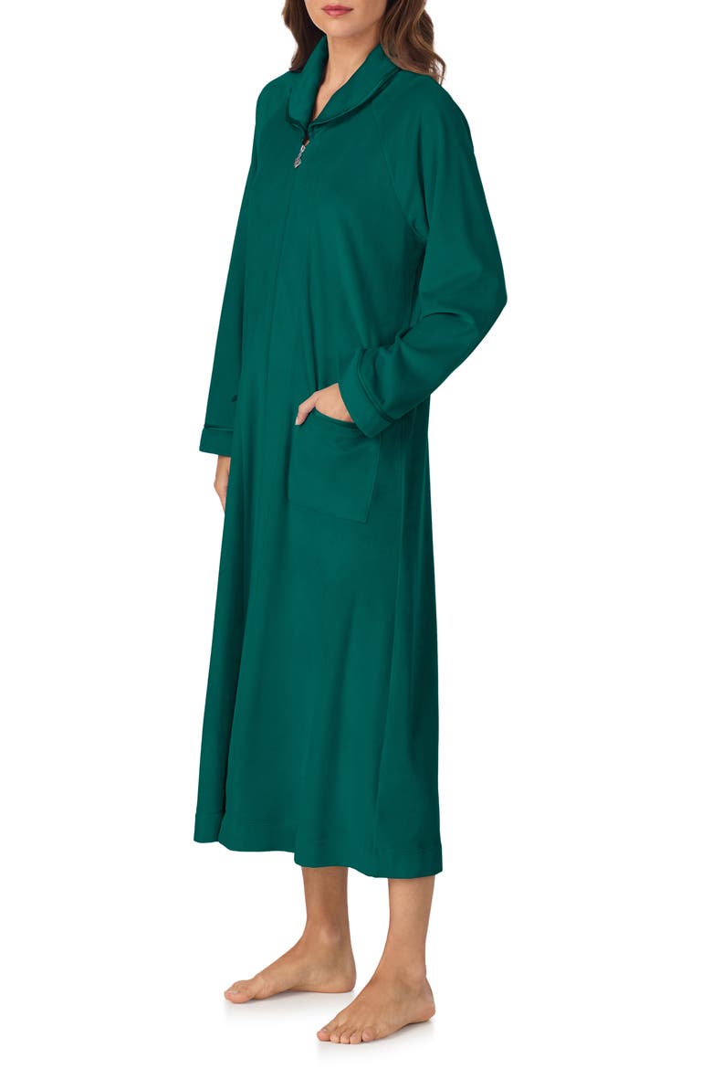 Zip-Up Longline Robe, Alternate, color, HUNTER