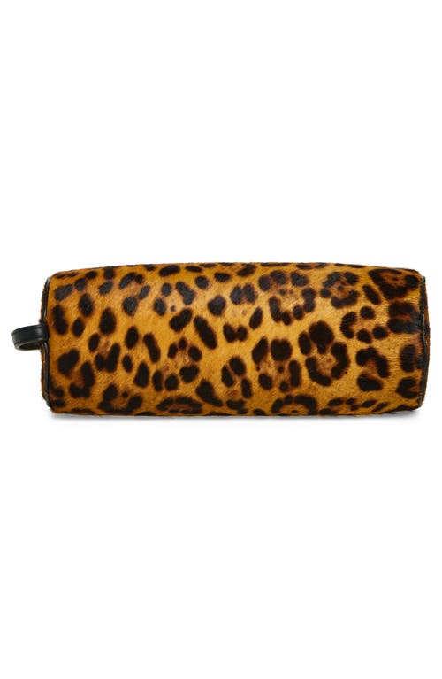 Reformation Simona Suede Cylinder Shoulder Bag In Leopard Calfhair