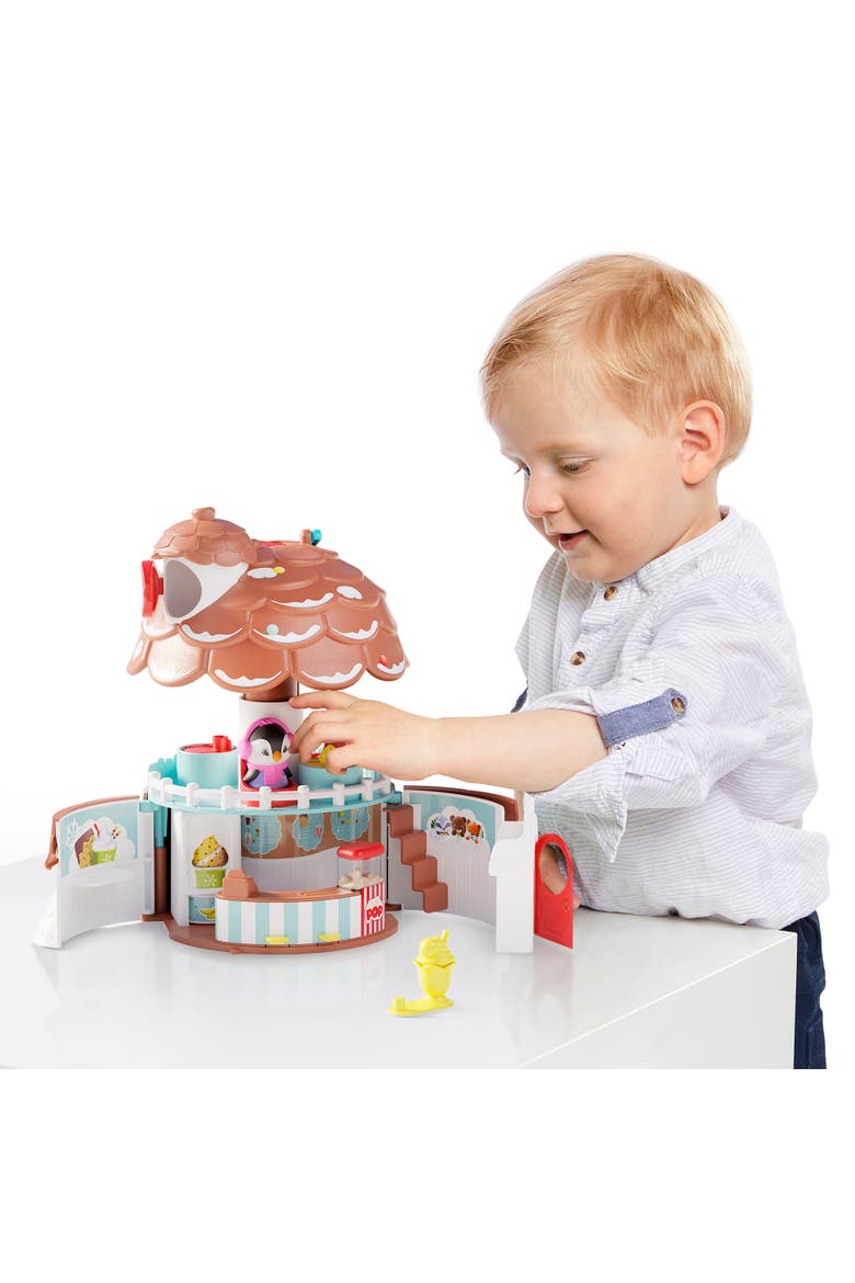 Pine Cone Snack Bar 5Pc Playset, Penguin Figure, Popup Shop, Alternate, color, Multicolored
