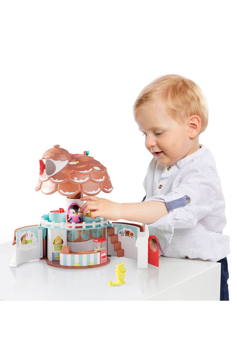 Timber Tots Pine Cone Snack Bar 5Pc Playset, Penguin Figure, Popup Shop, Alternate, color, Multicolored