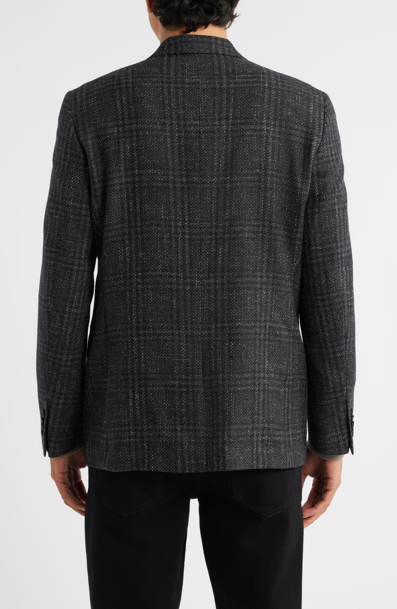 AllSaints Ridley Slim Fit Windowpane Plaid Wool Blend Sport Coat, Alternate, color, Charcoal