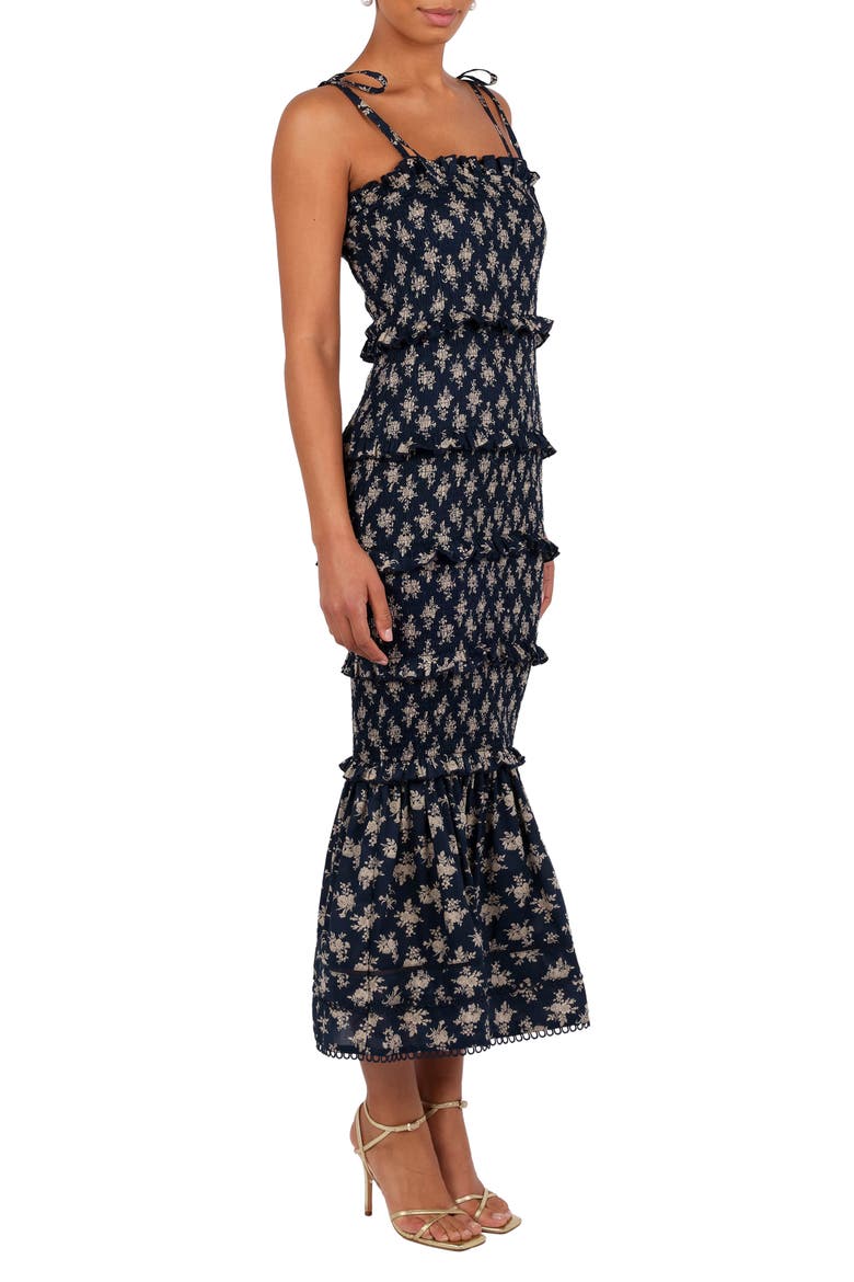 Jazy Floral Tiered Sundress, Alternate, color, NAVY FLORAL