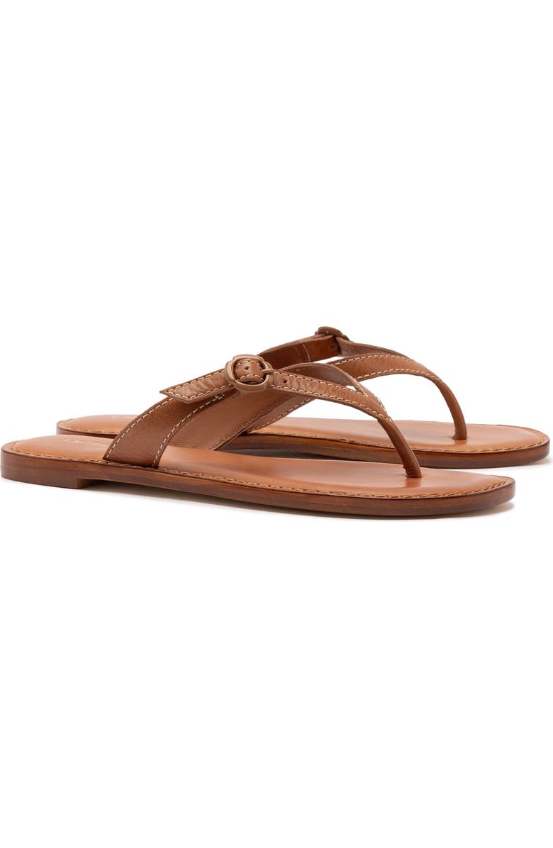 Larroudé Mary Kate Flat Sandal, Alternate, color, Caramel