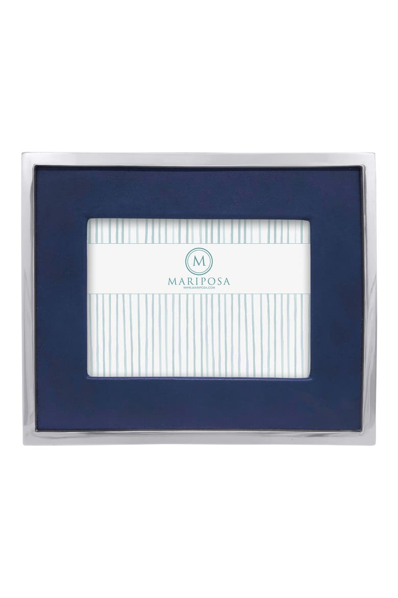 Leather Picture Frame, Main, color, BLUE