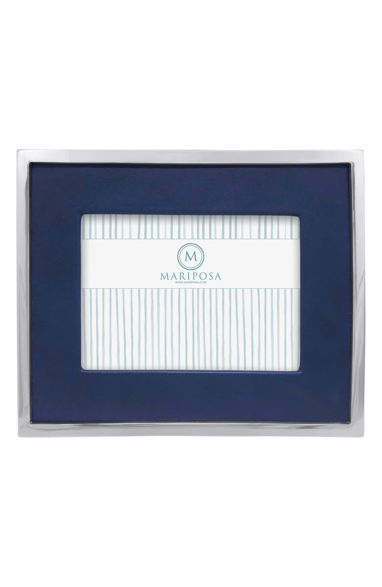 Mariposa Leather Picture Frame, Main, color, Blue