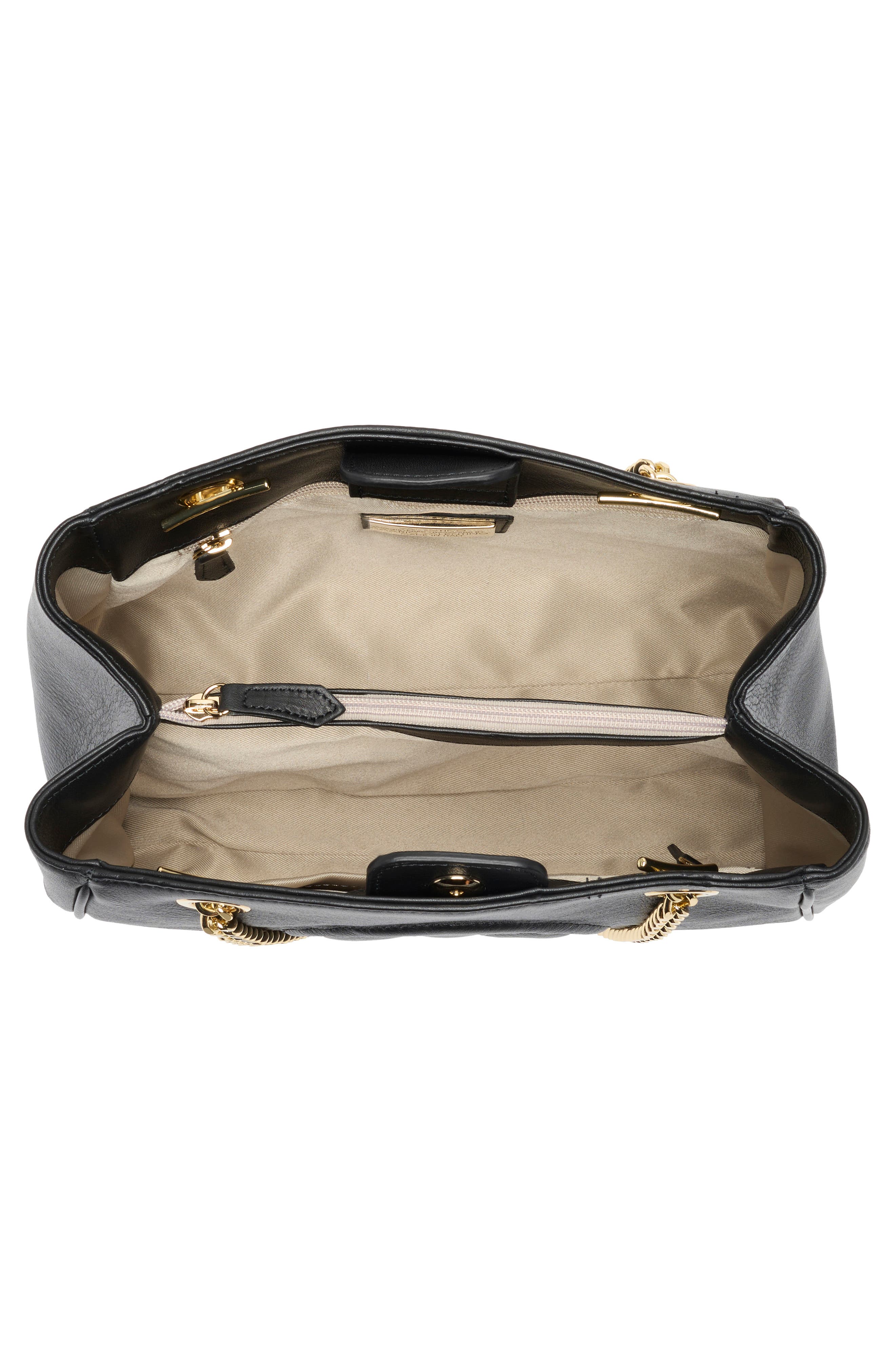 VALENTINO BY MARIO VALENTINO Angelina Signature Leather Shoulder Bag, Alternate, color, Black