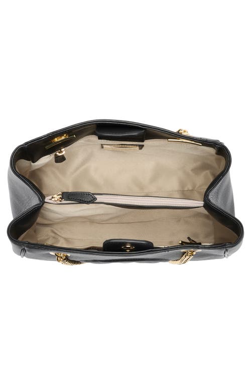 Valentino By Mario Valentino Angelina Signature Leather Shoulder Bag In Black