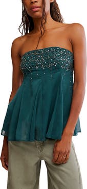 Free People Tara Embellished Tube Top
