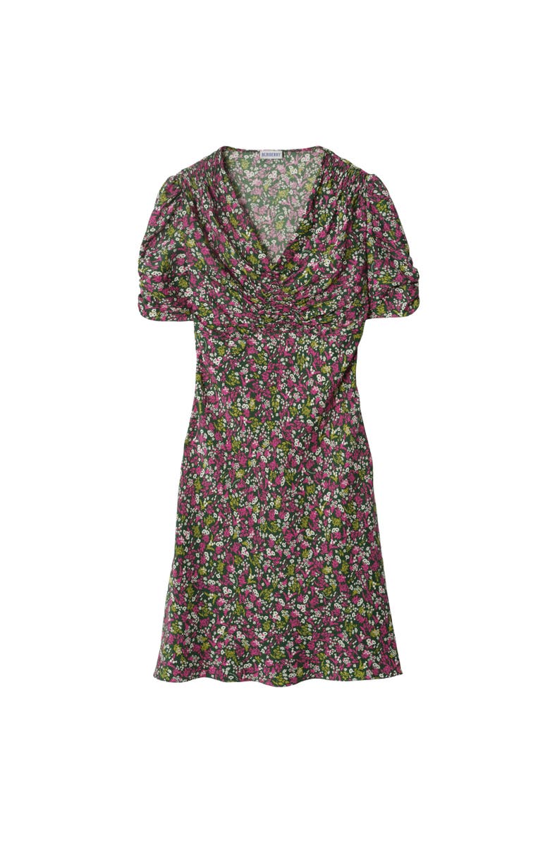 Burberry Ditsy Floral Silk Mini Dress, Alternate, color, Petunia Pink