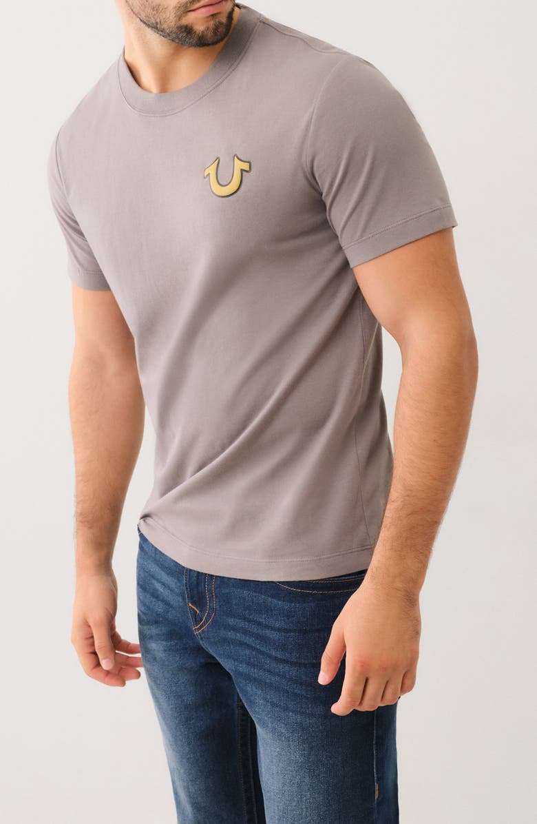 True Religion Horseshoe Buddha Graphic T-Shirt, Alternate, color, Charcoal