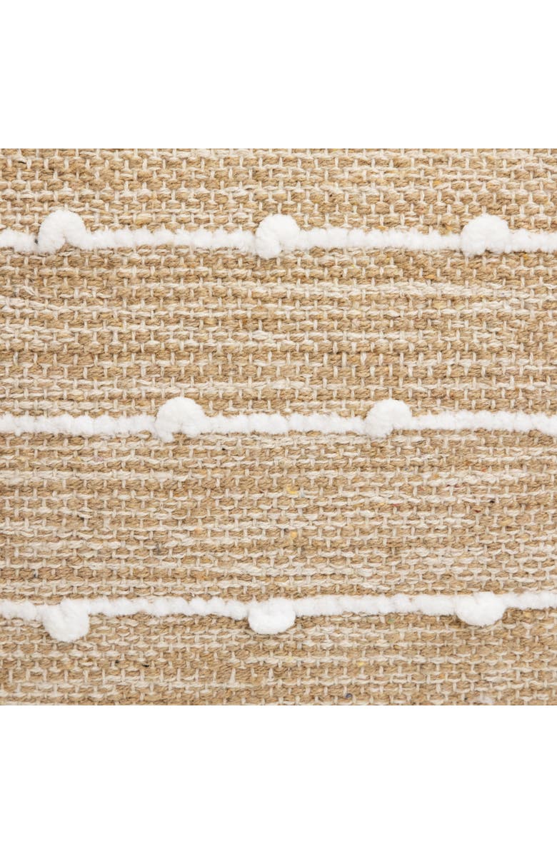 Northlight Woven Cotton Textured Stripe Square Pouf - 14" - Beige, Alternate, color, Beige