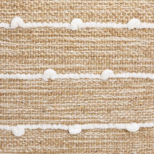 Northlight Woven Cotton Textured Stripe Square Pouf