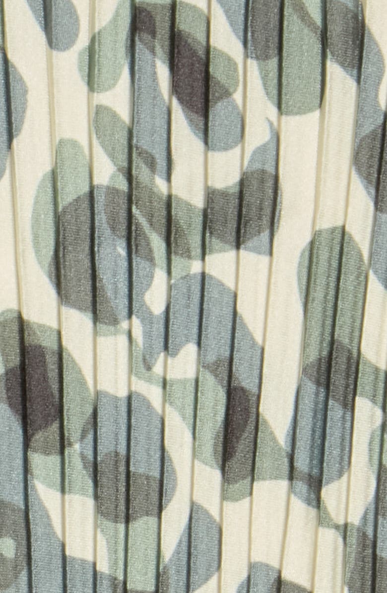 NORDSTROM RACK Pleated Satin Scarf, Alternate, color, Grey- Ivory Leopard