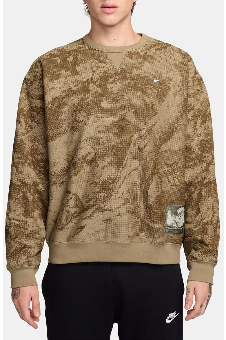 Solo Swoosh Fleece Crewneck Sweatshirt, Main, color, PARACHUTE BEIGE