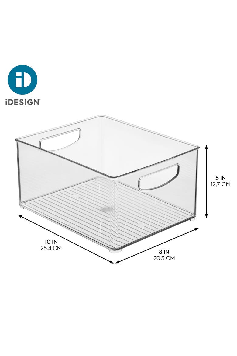 Plastic Stackable Pantry Bin with Handles, Set of 4, Clear, Made in USA, Alternate, color, White