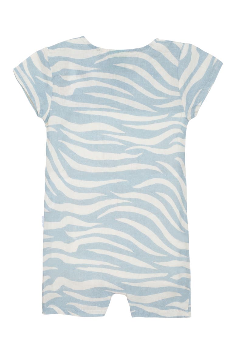 Zebra Print Linen Henley Romper, Alternate, color, NATURAL/ STERLING BLUE