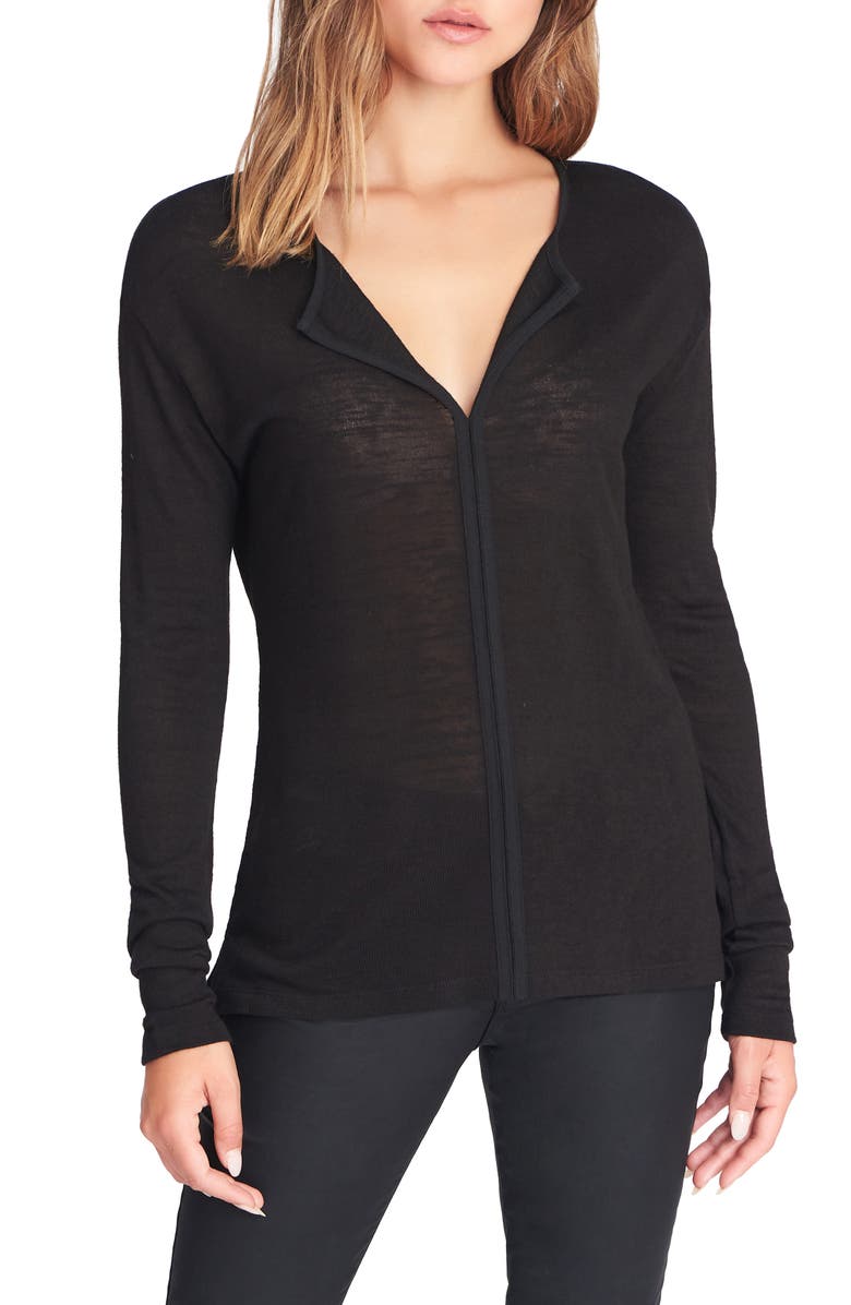 Sanctuary Elina Split Neck Long Sleeve Tee, Main, color, 