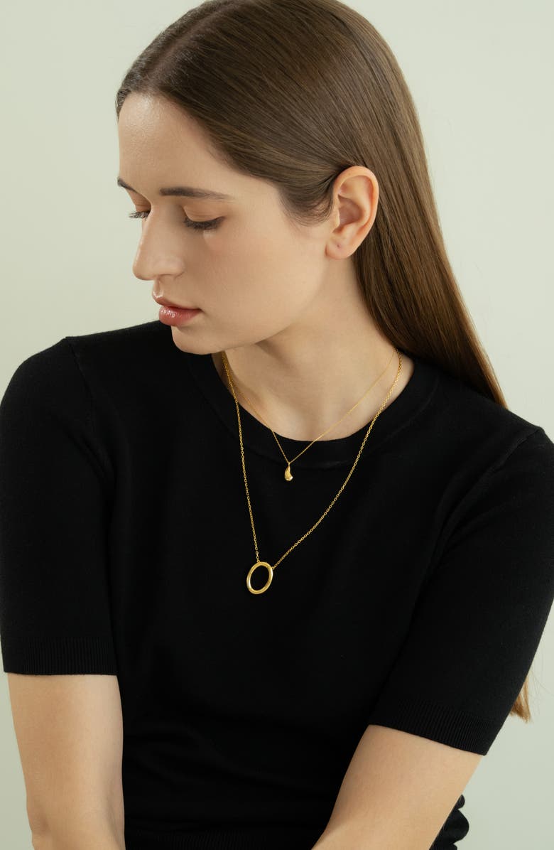 Bearfruit Jewelry Sterling Silver 18k Gold Plated Brynn Circle Necklace Holiday Gift Idea, Alternate, color, Gold