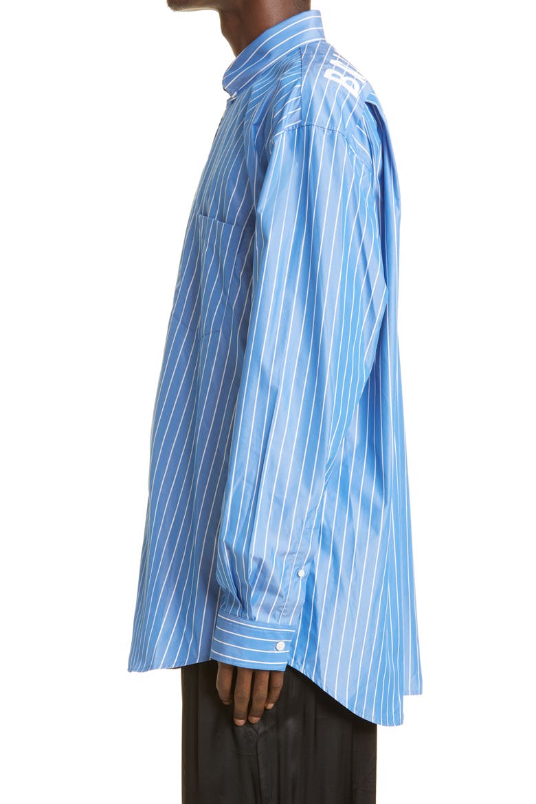 Double Sleeve Button-Down Shirt, Alternate, color, BLUE/WHITE