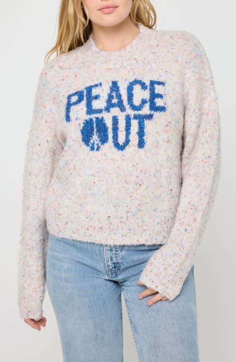 Beatrice Peace Out Alpaca & Wool Blend Sweater