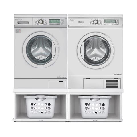 Wooden Laundry Pedestal for Washer & Dryer, 33.86x 29.92 Universal Fit