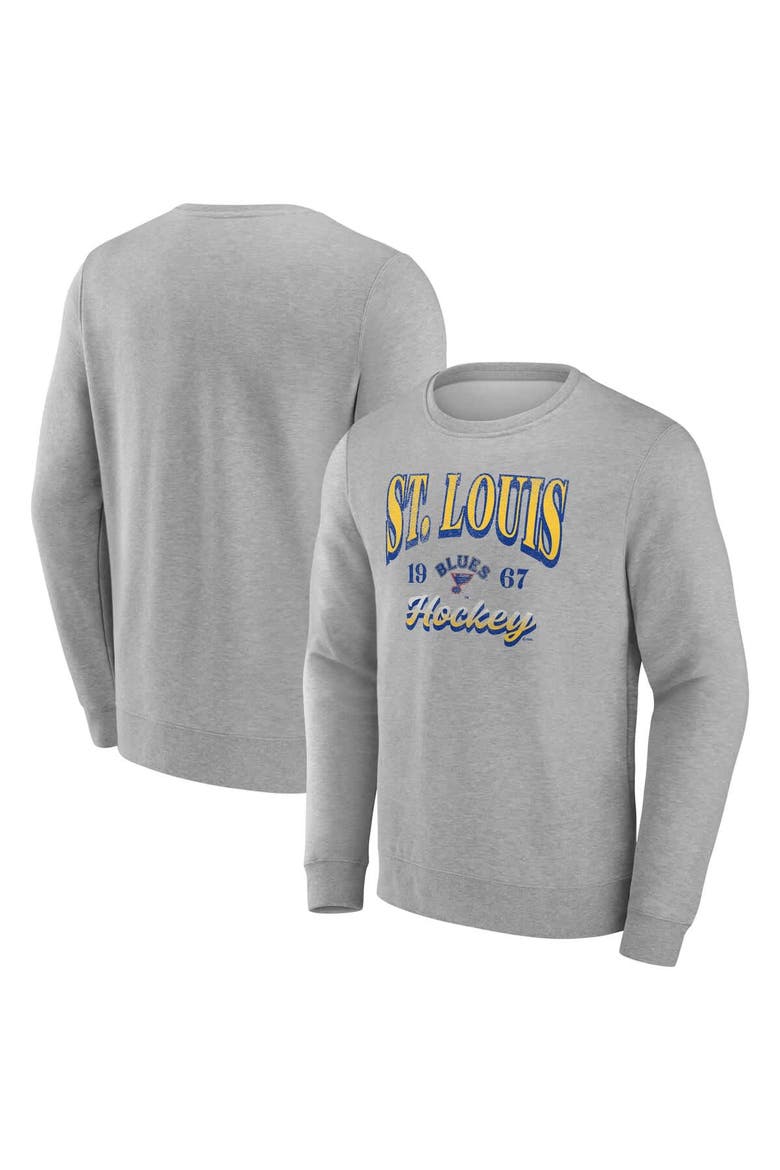Men's Fanatics Gray St. Louis Blues Nimbus Fleece Pullover Sweatshirt, Alternate, color, Gray