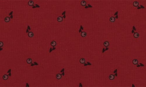 Maniere Manière Winter Berries Cotton Blend Footie In Burgundy
