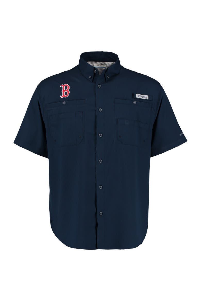 Men's Columbia Navy Boston Red Sox Tamiami Omni-Shade Button-Down Shirt, Main, color, Navy